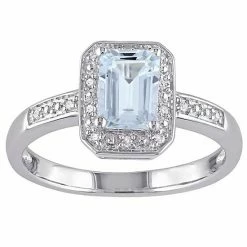 Stella Grace Sterling Silver Aquamarine & Diamond Accent Fashion Ring
