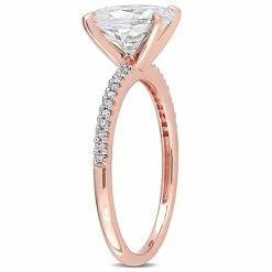 Stella Grace 14k Rose Gold 2 Carat T.W. Lab-Created Moissanite & 1/10 Carat T.W. Diamond Engagement Ring -Stella Grace Sales unnamed file 531