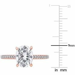 Stella Grace 14k Rose Gold 2 Carat T.W. Lab-Created Moissanite & 1/10 Carat T.W. Diamond Engagement Ring -Stella Grace Sales unnamed file 533