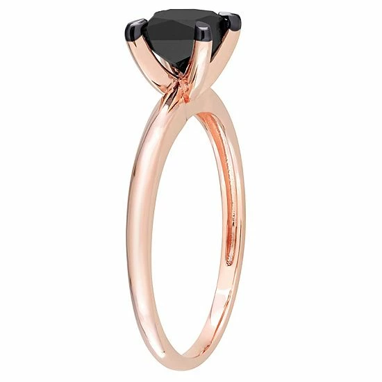 Stella Grace 14k Rose Gold 1 Carat T.W Black Diamond Princess-Cut Solitaire Ring 2 Stella Grace 14k Rose Gold 1 Carat T.W Black Diamond Princess-Cut Solitaire Ring - Image 2