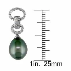 Stella Grace Tahitian Cultured Pearl & Diamond Accent Link Drop Earrings -Stella Grace Sales unnamed file 5348