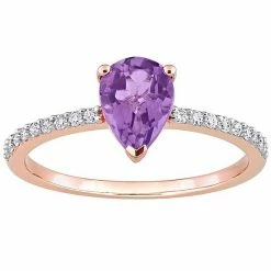 Stella Grace 14k Rose Gold Amethyst & Diamond Accent Engagement Ring