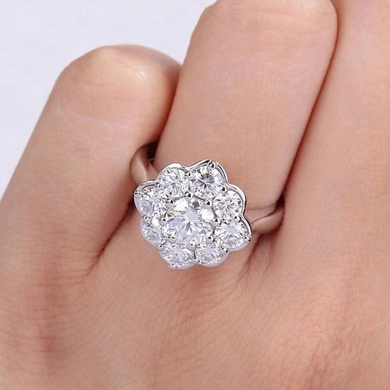 Stella Grace 10k White Gold Lab-Created Moissanite Floral Ring 2 Stella Grace 10k White Gold Lab-Created Moissanite Floral Ring - Image 2