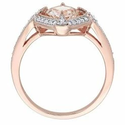 Stella Grace 10k Rose Gold Morganite, Lab-Created White Sapphire & 1/6 Carat T.W. Diamond Ring -Stella Grace Sales unnamed file 5384