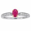 Stella Grace 10k White Gold Ruby & 1/6 Carat T.W. Diamond Engagement Ring