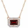 Stella Grace 14k Rose Gold Garnet & 1/10 Carat T.W. Diamond Pendant Necklace