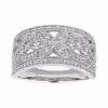 Stella Grace 10k White Gold Lab-Created White Sapphire Filigree Ring