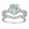 Stella Grace 14k White Gold Aquamarine & 1/3 Carat T.W. Diamond Engagement Ring Set