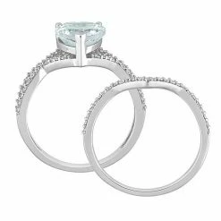 Stella Grace 14k White Gold Aquamarine & 1/3 Carat T.W. Diamond Engagement Ring Set -Stella Grace Sales unnamed file 5454
