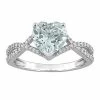 Stella Grace 14k White Gold Aquamarine & 1/5 Carat T.W. Diamond Infinity Heart Engagement Ring