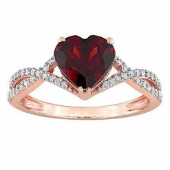 Stella Grace 14k Rose Gold Garnet & 1/5 Carat T.W. Diamond Infinity Heart Engagement Ring