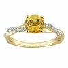 Stella Grace 14k Gold Citrine & 1/6 Carat T.W. Diamond Crossover Engagement Ring
