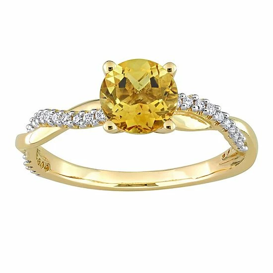 Stella Grace 14k Gold Citrine & 1/6 Carat T.W. Diamond Crossover Engagement Ring 1 Stella Grace 14k Gold Citrine & 1/6 Carat T.W. Diamond Crossover Engagement Ring
