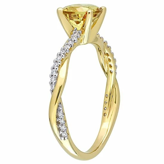 Stella Grace 14k Gold Citrine & 1/6 Carat T.W. Diamond Crossover Engagement Ring 2 Stella Grace 14k Gold Citrine & 1/6 Carat T.W. Diamond Crossover Engagement Ring - Image 2