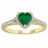 Stella Grace 14k Gold Emerald & 1/4 Carat T.W. Diamond Heart Halo Ring