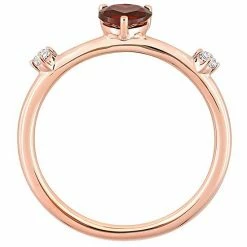 Stella Grace 10k Rose Gold Heart Garnet & White Topaz Stackable Ring -Stella Grace Sales unnamed file 5478