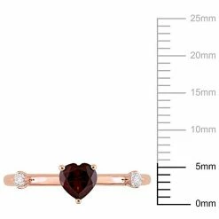 Stella Grace 10k Rose Gold Heart Garnet & White Topaz Stackable Ring -Stella Grace Sales unnamed file 5482