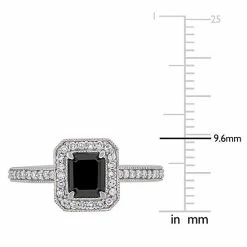 Stella Grace 10k White Gold 1 1/4 Carat T.W. Black & White Diamond Double Halo Engagement Ring -Stella Grace Sales unnamed file 5493