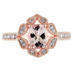 Stella Grace 10k Rose Gold Morganite & 1/10 Carat T.W. Diamond Floral Halo Ring -Stella Grace Sales unnamed file 5502