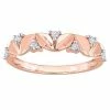 Stella Grace 18k Rose Gold Over Silver White Topaz Semi-Eternity Ring