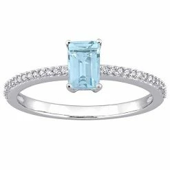 Stella Grace 10k White Gold Blue Topaz & Diamond Accent Promise Ring