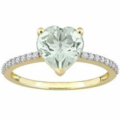 Stella Grace 14k Gold Green Quartz & Diamond Accent Heart Ring