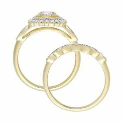 Stella Grace 10k Gold 3/4 Carat T.W. Diamond Halo Engagement Ring Set White -Stella Grace Sales unnamed file 5588
