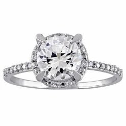 Stella Grace 10k White Gold Lab-Created White Sapphire & Diamond Accent Halo Ring