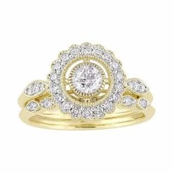 Stella Grace 10k Gold 3/4 Carat T.W. Diamond Halo Engagement Ring Set White -Stella Grace Sales unnamed file 5590