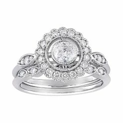 Stella Grace 10k Gold 3/4 Carat T.W. Diamond Halo Engagement Ring Set White -Stella Grace Sales unnamed file 5591