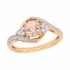 Stella Grace 10k Rose Gold 1/10 Carat T.W. Diamond, Morganite & White Topaz Ring