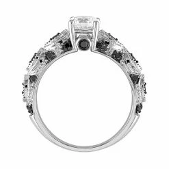Stella Grace 10k White Gold White Sapphire And 1/4 Carat T.W. Black Diamond Scalloped Ring -Stella Grace Sales unnamed file 5613