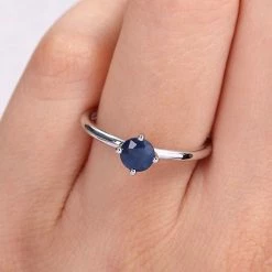 Stella Grace 10k White Gold Blue Sapphire Stackable Ring -Stella Grace Sales unnamed file 5645