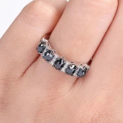 Stella Grace 10k White Gold 1 1/4 Carat T.W. Oval Black Diamond & 1/7 Carat T.W. Lab-Created Moissanite Wedding Band 9 Stella Grace 10k White Gold 1 1/4 Carat T.W. Oval Black Diamond & 1/7 Carat T.W. Lab-Created Moissanite Wedding Band -Stella Grace Sales unnamed file 5657