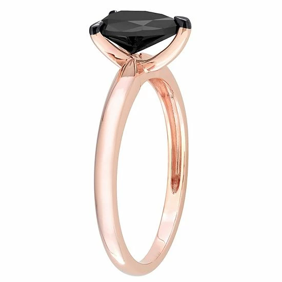 Stella Grace 14k Rose Gold 1 Carat T.W Black Diamond Pear-Shape Solitaire Ring 2 Stella Grace 14k Rose Gold 1 Carat T.W Black Diamond Pear-Shape Solitaire Ring - Image 2