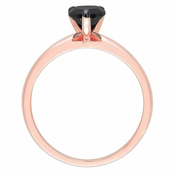 Stella Grace 14k Rose Gold 1 Carat T.W Black Diamond Pear-Shape Solitaire Ring 3 Stella Grace 14k Rose Gold 1 Carat T.W Black Diamond Pear-Shape Solitaire Ring - Image 3