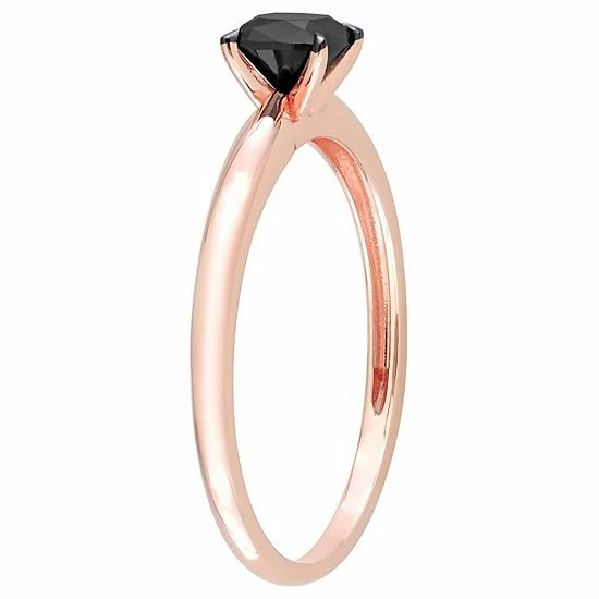 Stella Grace 14k Rose Gold 1/2 Carat T.W Cushion Cut Black Diamond Solitaire Engagement Ring 2 Stella Grace 14k Rose Gold 1/2 Carat T.W Cushion Cut Black Diamond Solitaire Engagement Ring - Image 2