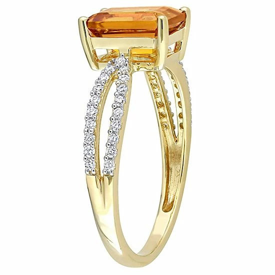 Stella Grace 14k Gold Madeira Citrine & 1/5 Carat T.W. Diamond Bypass Engagement Ring 2 Stella Grace 14k Gold Madeira Citrine & 1/5 Carat T.W. Diamond Bypass Engagement Ring - Image 2