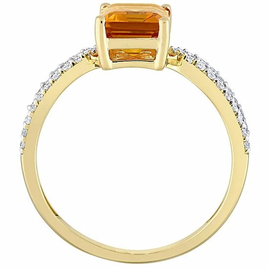Stella Grace 14k Gold Madeira Citrine & 1/5 Carat T.W. Diamond Bypass Engagement Ring 3 Stella Grace 14k Gold Madeira Citrine & 1/5 Carat T.W. Diamond Bypass Engagement Ring - Image 3