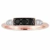 Stella Grace 10k Rose Gold 1/4 Carat T.W. Black & White Diamond 3-Stone Ring