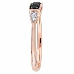 Stella Grace 10k Rose Gold 1/4 Carat T.W. Black & White Diamond 3-Stone Ring 10 Stella Grace 10k Rose Gold 1/4 Carat T.W. Black & White Diamond 3-Stone Ring -Stella Grace Sales unnamed file 5706