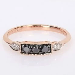 Stella Grace 10k Rose Gold 1/4 Carat T.W. Black & White Diamond 3-Stone Ring 12 Stella Grace 10k Rose Gold 1/4 Carat T.W. Black & White Diamond 3-Stone Ring -Stella Grace Sales unnamed file 5708