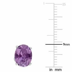 Stella Grace Sterling Silver & Gemstone Oval Stud Earrings Created Ruby -Stella Grace Sales unnamed file 571