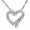 Stella Grace 10k White Gold 1/10 Carat T.W Diamond Heart Pendant Necklace