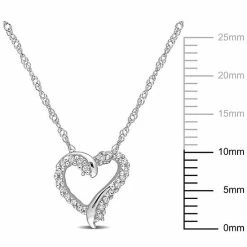 Stella Grace 10k White Gold 1/10 Carat T.W Diamond Heart Pendant Necklace -Stella Grace Sales unnamed file 5727
