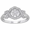 Stella Grace 10k White Gold 1/3 Carat T.W. Diamond Floral Engagement Ring