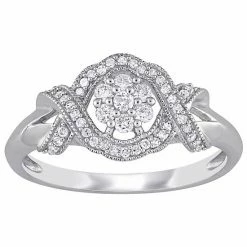 Stella Grace 10k White Gold 1/3 Carat T.W. Diamond Floral Engagement Ring