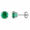 Stella Grace 10k White Gold Lab-Created Emerald Stud Earrings