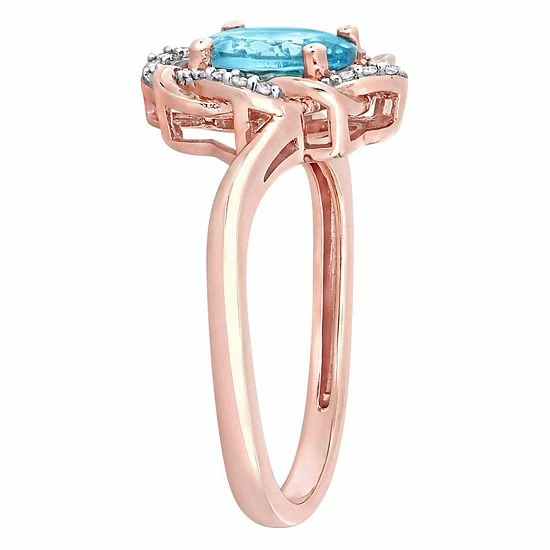 Stella Grace 10K Rose Gold Apatite & 1/10 Carat T.W. Diamond Knot Ring 2 Stella Grace 10K Rose Gold Apatite & 1/10 Carat T.W. Diamond Knot Ring - Image 2