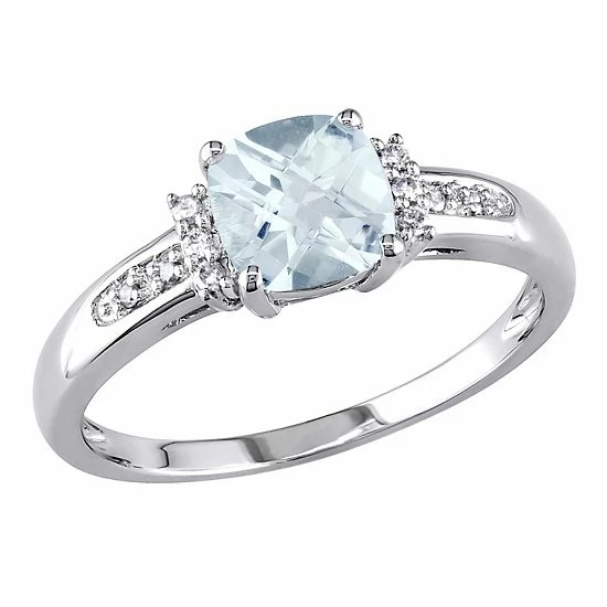 Stella Grace 10k White Gold Aquamarine & Diamond Accent Ring 1 Stella Grace 10k White Gold Aquamarine & Diamond Accent Ring